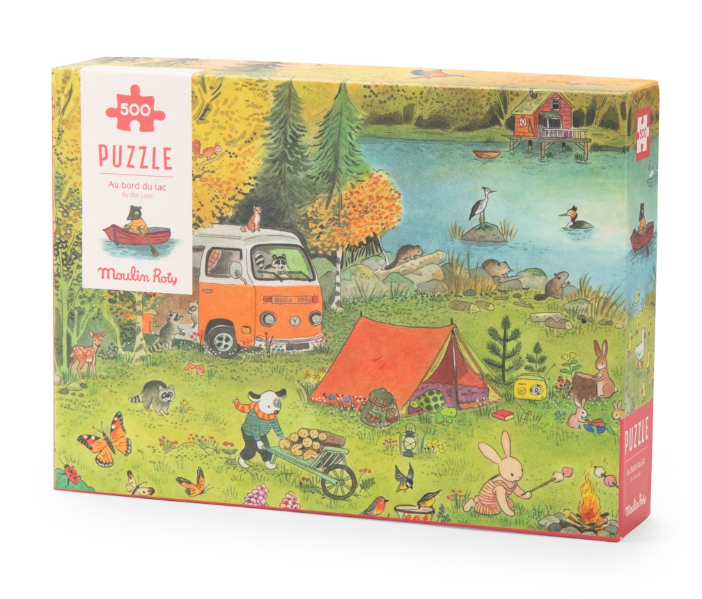 Puzzle kartonowe 500 elementów obrazek z motywem przyrody i zwierząt dla dzieci. Moulin Roty Puzzle kartonowe La Grande Famille500 elem
