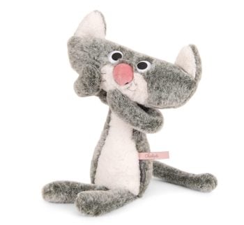 Pluszowa maskotka kota szaro-biała dla dziecka 36 cm. Moulin Roty Maskotka Kot CHAPLAPLA 36 Cm