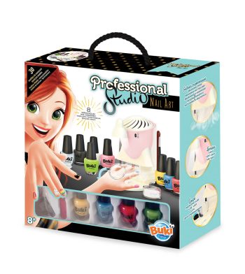 Zestaw do zdobienia paznokci z lakierami i lampą UV dla dzieci. Buki Professional Studio STUDIO PAZNOKCI