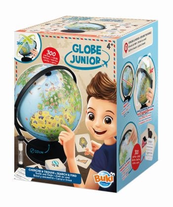 Globus edukacyjny z obrazkami zwierząt i roślin dla dzieci powyżej 4 lat. Buki Globus Junior z obrazkami