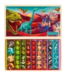 Zestaw szklanych kolorowych kulek z motywem dinozaurów dla dzieci. Billes&Co Szklane kulki DINOZAURY