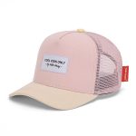 Czapka z daszkiem różowa z beżowym daszkiem dla dziecka 9-18 miesięcy z siateczką z tyłu. Hello Hossy Czapka z daszkiem Mini Powder Pink 9-18 mies