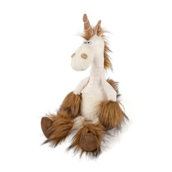 Pluszowa przytulanka jednorożec kremowy z brązowymi włosami i kopytami 56 cm dla dziecka. sigikid Przytulanka Jednorożec 56cm pluszowa maskotka zabawa