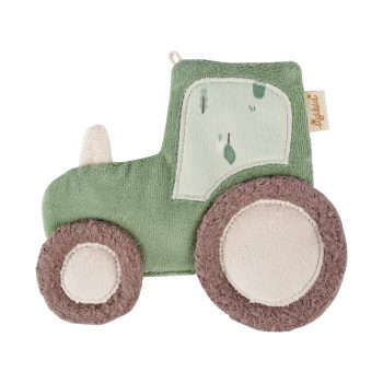 Zielony pluszowy traktor szeleszczący przytulanka dla dziecka. sigikid Przytulanka komforter szeleszczący Traktor szeleścik szmatka dzieci