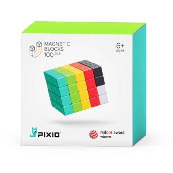 Klocki magnetyczne w różnych kolorach 100 sztuk dla dzieci powyżej 6 lat. Pixio Klocki magnetyczne 100 szt