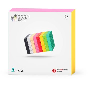 Klocki magnetyczne w różnych kolorach 200 sztuk dla dzieci powyżej 6 lat. Pixio Klocki magnetyczne 200 szt