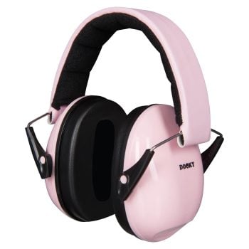 Różowe słuchawki ochronne dla dzieci z miękką wyściółką nauszną i pałąkiem. Dooky Słuchawki ochronne Junior pink 3+(5-16l)