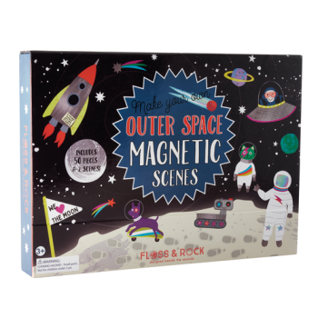 Magnetyczny zestaw kreatywny puzzle kosmos dla dzieci z rakietą astronautą i planetami. Floss&Rock Kosmos magnetyczny zestaw kreatywny