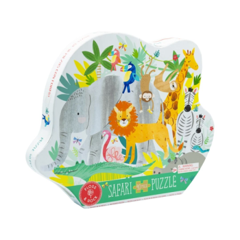 Puzzle tradycyjne 40 elementów z motywem zwierząt dżungli dla dzieci. Floss&Rock Dżungla puzzle 40 elementów