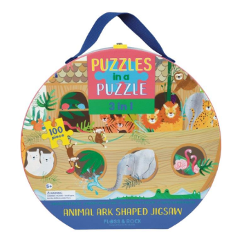 Puzzle tradycyjne 100 elementów z motywem zwierząt dżungli dla dzieci powyżej 5 lat. Floss&Rock Dżungla Puzzle 100 Elementów