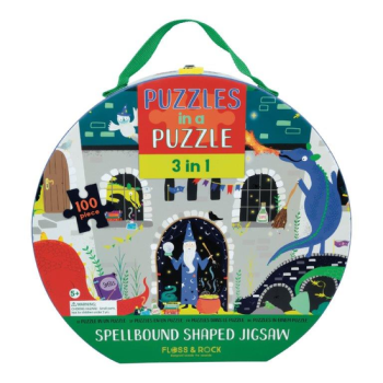 Puzzle tradycyjne 100 elementów z motywem czarodziejskiego zamku dla dzieci. Floss&Rock Czarodziejski Zamek Puzzle 100 Elementów