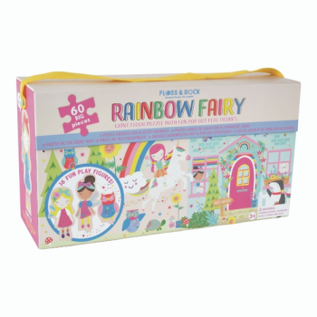 Puzzle 60 elementów z motywem tęczowej wróżki dla dzieci. Floss&Rock Zaczarowany Świat puzzle 60 elementów