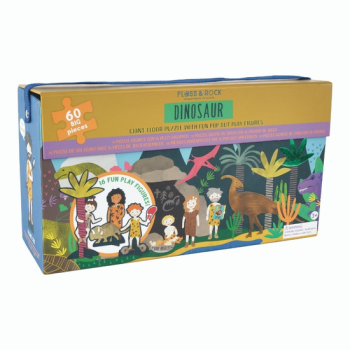 Puzzle tradycyjne 60 elementów z motywem dinozaurów dla dzieci. Floss&Rock Dinozaury Puzzle 60 Elementów