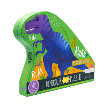 Puzzle tradycyjne 40 elementów z motywem niebieskiego dinozaura tyranozaura dla dzieci. Floss&Rock Dinozaury puzzle 40 elementów