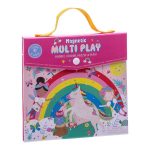 Zestaw kreatywny z tęczowymi wróżkami kolorowanka puzzle magnetyczne dla dzieci. Floss&Rock Tęczowe Wróżki Zestaw Magnetycznych i Plastycznych Zabaw 4 w 1