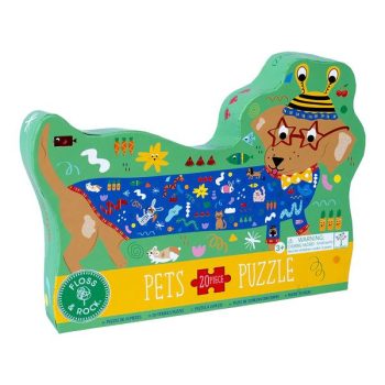 Puzzle tradycyjne 20 elementów z kolorowym obrazkiem psa dla dzieci. Floss&Rock Zwierzaki Puzzle 20 elementów