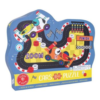 Puzzle tradycyjne 80 elementów z motywem samochodów wyścigowych dla dzieci. Floss&Rock Samochody Puzzle 80el