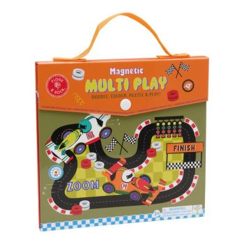 Zestaw magnetycznych i plastycznych zabaw 4 w 1 auta dla dzieci z elementami do kolorowania i puzzli magnetycznych. Floss&Rock Zestaw magnetycznych i plastycznych zabaw 4 w 1 Auta