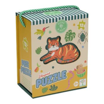 Puzzle tradycyjne 12 elementów z motywem dżungli dla dzieci powyżej 2 lat. Floss&Rock Puzzle 12el. Dżungla