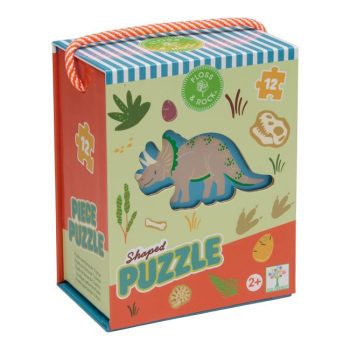 Puzzle tradycyjne 12 elementów z motywem dinozaura dla dzieci powyżej 2 lat. Floss&Rock Puzzle 12el. Dinozaury