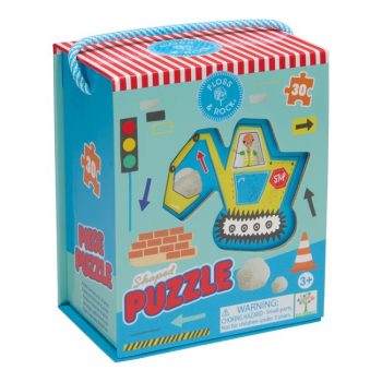 Puzzle tradycyjne 30 elementów z motywem budowy dla dzieci powyżej 3 lat. Floss&Rock Puzzle 30el. Na budowie