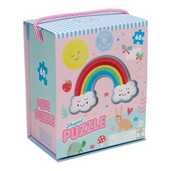 Pudełko z puzzlami 60 elementów z tęczowymi wróżkami dla dzieci. Floss&Rock Puzzle 60el. Tęczowe Wróżki
