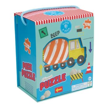 Puzzle tradycyjne 120 elementów z obrazkiem betoniarki dla dzieci. Floss&Rock Puzzle 120el. Na Budowie