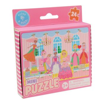 Mini puzzle 24 elementy z motywem księżniczek dla dzieci powyżej 3 lat. Floss&Rock Mini Puzzle 24 elementy Księżniczki