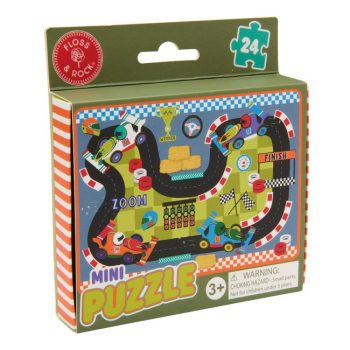 Mini puzzle 24 elementy z motywem toru wyścigowego i samochodów dla dzieci powyżej 3 lat. Floss&Rock Mini Puzzle 24 elementy Auta