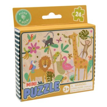 Mini puzzle 24 elementy z motywem dżungli dla dzieci powyżej 3 lat. Floss&Rock Mini Puzzle 24 elementy Dżungla