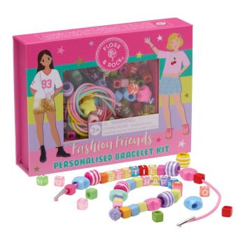 Zestaw do tworzenia spersonalizowanych bransoletek z kolorowymi koralikami dla dzieci. Floss&Rock Zestaw do tworzenia spersonalizowanych bransoletek – Fashion Friends