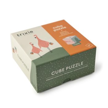 Pudełko z puzzlami kostkami z motywem zwierząt dla niemowląt i małych dzieci. Trixie Baby Zwierzęta Puzzle Klocki