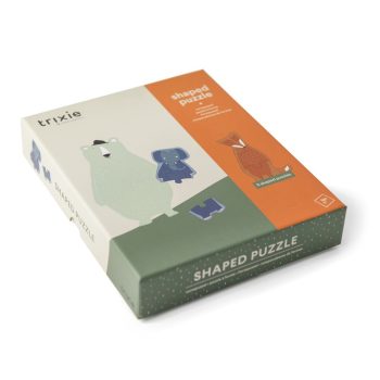 Puzzle w kształcie zwierząt z motywem misia słonia i lisa dla dzieci. Trixie Baby Zwierzęta Puzzle W Kształcie Zwierząt