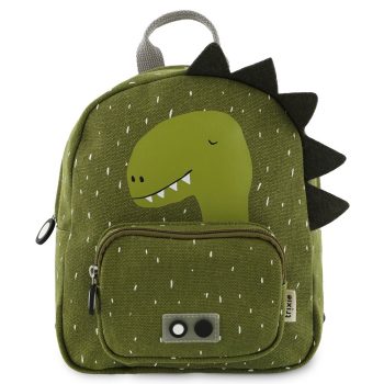 Zielony plecak dziecięcy z motywem dinozaura z czarnymi kolcami dla dziecka. Trixie Baby Dinozaur Plecak Mały