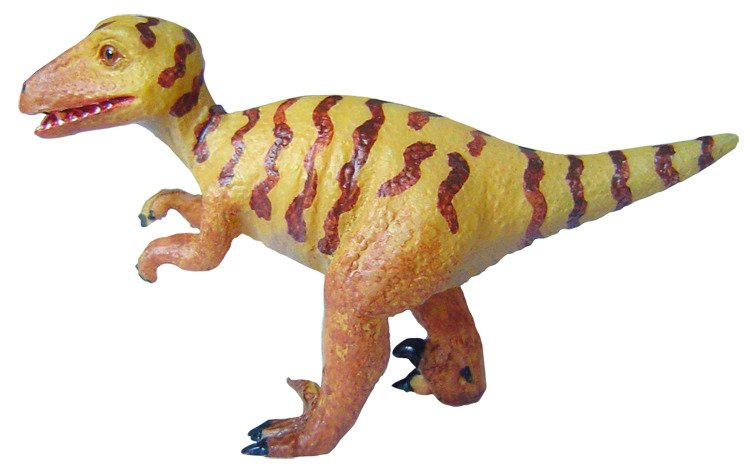 Duża figurka dinozaura w żółto-brązowe paski z wykopanym jajkiem 10 cm dla dzieci. Navir Bones&More Duża figurka dinozaura wykopalisko z jajka 10cm