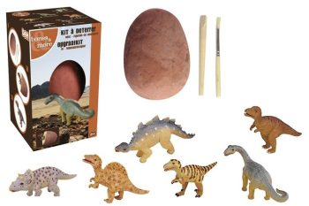 Zestaw do wykopalisk z figurką dinozaura i narzędziami dla dzieci. Navir Bones&More Duża figurka dinozaura wykopalisko z jajka 10cm