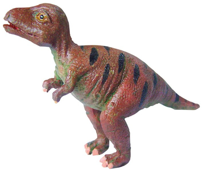 Figurka dinozaura w kolorze brązowym z czarnymi paskami dla dziecka. Navir Bones&More Duża figurka dinozaura wykopalisko z jajka 10cm