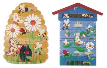 Dwustronne puzzle XL 2x20 elementów z motywem pszczół i ula dla dzieci. Scratch Dwustronne Puzzle XL (2×20 elem) Pszczoły i Ul