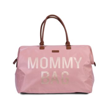 Różowa torba mommy bag z uchwytami dla mamy. Childhome Torba Mommy Bag Różowa