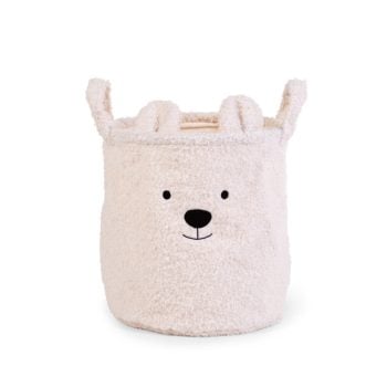 Pluszowy pojemnik na zabawki w kształcie misia kolor off white dla dziecka. Childhome Pluszowy pojemnik na zabawki 30 x 30 x 30 cm Teddy bear Off white