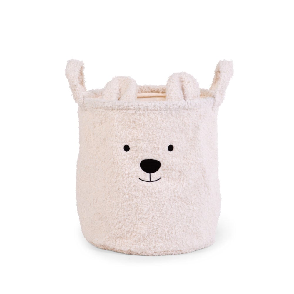 Pluszowy pojemnik na zabawki w kształcie misia kolor off white dla dziecka. Childhome Pluszowy pojemnik na zabawki 30 x 30 x 30 cm Teddy bear Off white