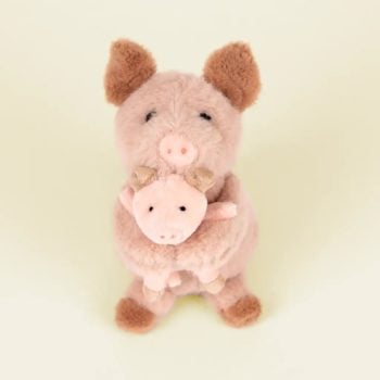 Pluszowa różowa świnka z mniejszą świnką przytulanką dla dziecka. Egmont Toys Przytulanka Świnka z maleństwem