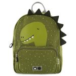 Zielony plecak dziecięcy z motywem dinozaura z wypustkami na plecach dla dziecka. Trixie Baby Dinozaur Plecak