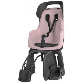 Fotelik rowerowy dla dziecka do montażu na ramie roweru różowy z czarnymi elementami. Bobike Fotelik row. GO 1P do ramy Candy Pink