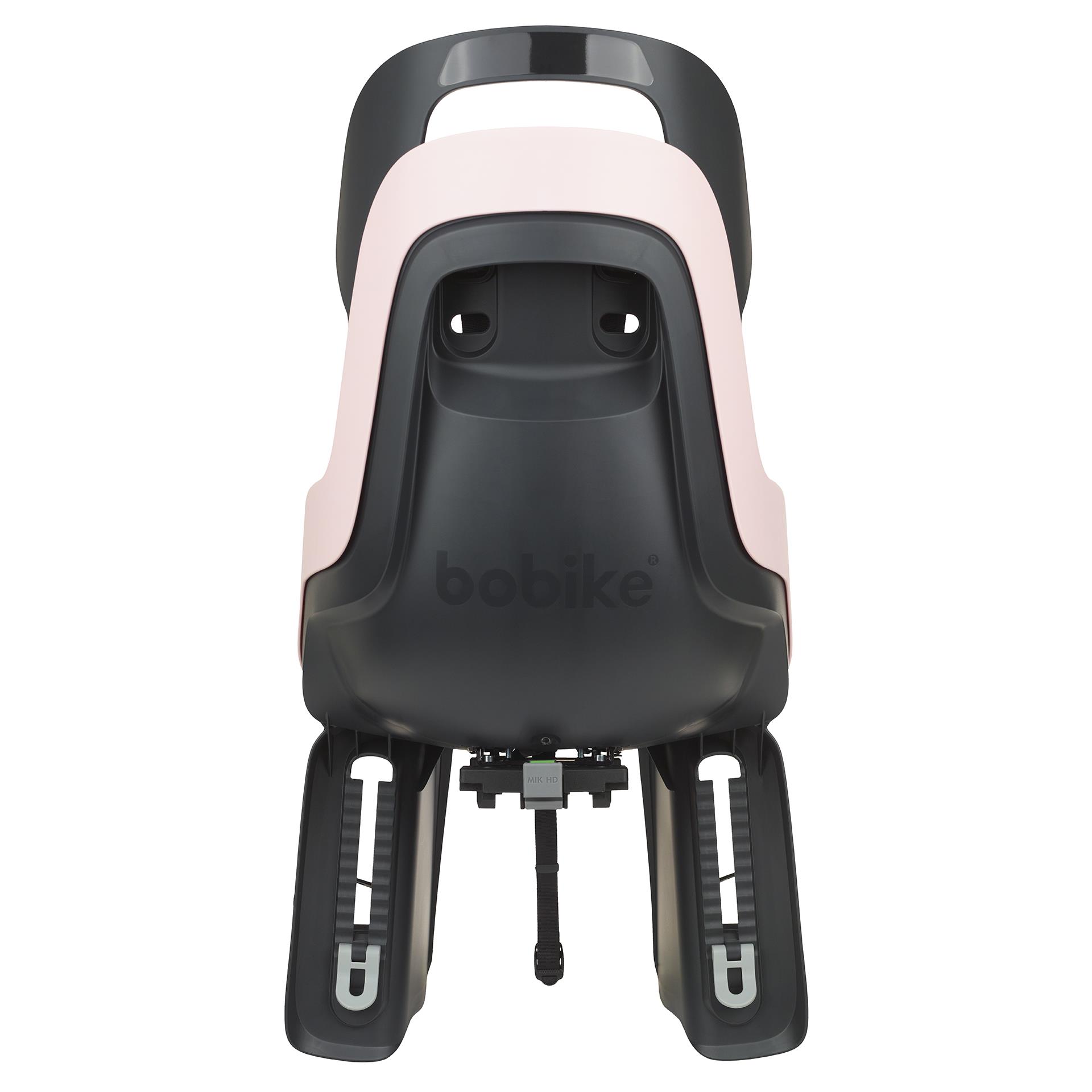 Fotelik rowerowy na bagażnik dla dziecka różowy czarny. Bobike Fotelik row. GO bagażnik MIK HD Candy Pink