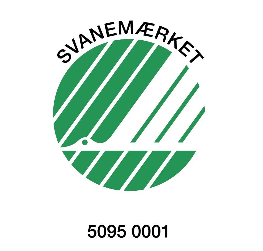Zielone logo ekologiczne Svanemærket z napisem i numerem certyfikatu. Dantoy Zestaw kawowy Fairytales 17 elem. 2+