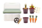 Mini szklarnia z przezroczystą pokrywą zielona doniczki marchewki narzędzia do piasku dla dzieci. Dantoy GREEN GARDEN Mini szklarnia z roślinami