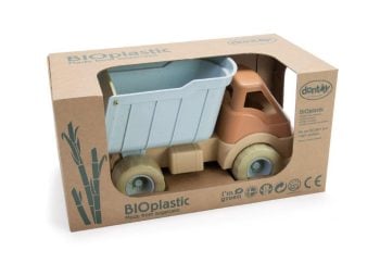 Wywrotka zabawkowa z bioplastiku w kolorze beżowo-niebieskim dla dziecka. Dantoy Auto wywrotka Bioplastik