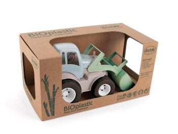 Zielony traktor zabawkowy z bio plastiku dla dziecka. Dantoy BIO traktor green