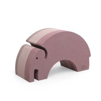Piankowy klocek w kształcie słonia w kolorze vintage rose dla dzieci. BObles Słoń L 24 Vintage rose